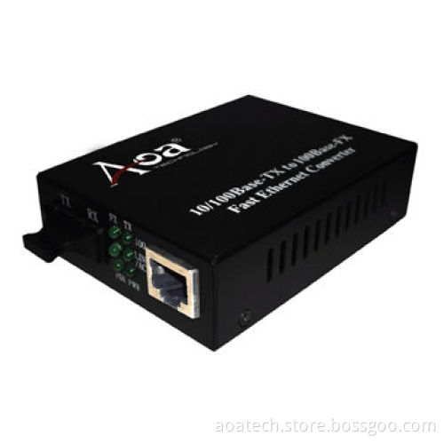 Fiber to RJ45 media converter, 60km single mode 10/100Mbps auto-sensed and easily upgradeNew